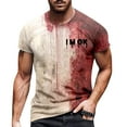thumbnail image 1 of T-shirt Décontracté à Col Rond pour Hommes avec Imprimé Graphique d'Halloween, Manches Courtes, Grande Taille, pour Automne Hiver, 1 of 6