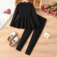 thumbnail image 4 of Taybagh Toddler Outfits for Girls Ruffle Kntting 5t Girls Clothes Spring Cute Print Top with Skirt Solid Color Leggings Sets, 4 of 4