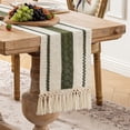 thumbnail image 2 of Fancy Homi Olive Green Table Runner 108 inches Long Boho Macrame Table Runner for Home Decor, Farmhouse Table Runners with Tassels for Party Bohemian Rustic Bridal Shower Dining Decor 12x108 inches, 2 of 6