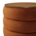 thumbnail image 3 of Modway Mezzo Round Performance Velvet Storage Ottoman in Rust, 3 of 9