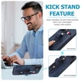thumbnail image 6 of Elehold Luxury Leather Hand Strap Card Slot Case Compatible with iPhone 14 6.1 Inch with Camera Protection Card Slot Shockproof Kickstand Lanyard for iPhone 14 6.1 inch Blue, 6 of 18