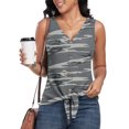 thumbnail image 2 of FIUFY Womens Tank Tops Sleeveless Button Down Shirts V Neck Tie Front Knot Tunic Blouses, 2 of 4