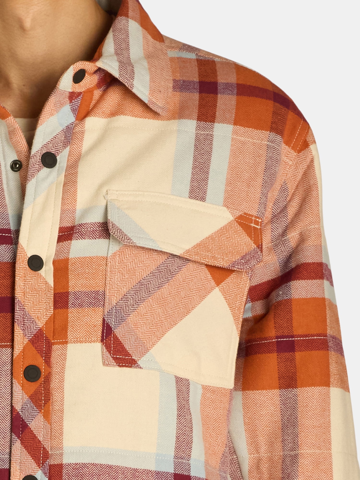 George Men's & Big Men's Fleece Lined Flannel Shirt Jacket, Sizes S-3XL