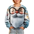 thumbnail image 4 of Nekdswn Kids Christmas Sweatshirt Ugly Xmas Santa Graphic Hooded Pullover Drop Shoulder Long Sleeve Top Warm Fleece Lined Winter Holiday, 4 of 7