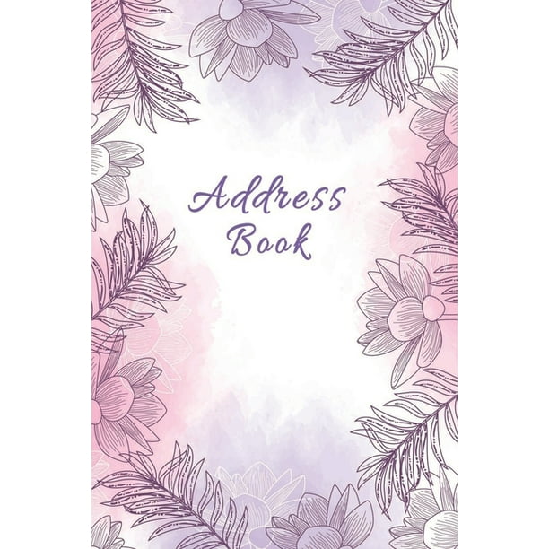 Home & Office Address Book Floral Record Home Work Address with