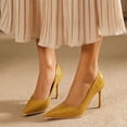 thumbnail image 6 of Viluyesy Women's Stiletto Pumps Pointed Toe Slip On High Heels Dressy Comfortable Elegant Office Party Wedding Shoes Yellow Size 9, 6 of 6