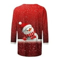 thumbnail image 4 of Craaazy Sweatshirts for Women Christmas Printed Round Neck 3/4 Sleeve T-shirt Womens Shirts Gifts for Women, 4 of 5