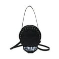 thumbnail image 3 of Bolso bandolera de PU para mujer, bolso gótico con calaveras para viajes, vacaciones, regalo de verano Negro, 3 of 8