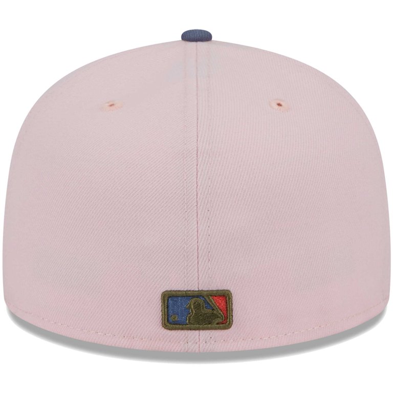 Men's New Era Pink/Blue York Yankees Olive Undervisor 59FIFTY Fitted Hat