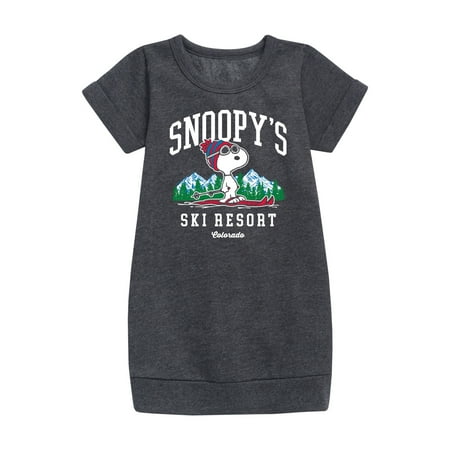 

Peanuts - Snoopy s Ski Resort - Toddler And Youth Girls Fleece Dress