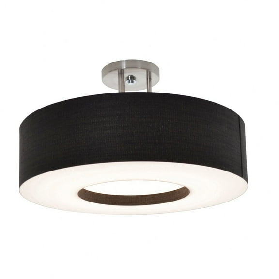 MCF1932LAJUD-BKSF AFX Montclair - 42W 1 LED Semi-Flush Mount In Modern Style-10.75 Inches Tall and 19.25 Inches Wide-Satin Nickel Finish-Black Shade