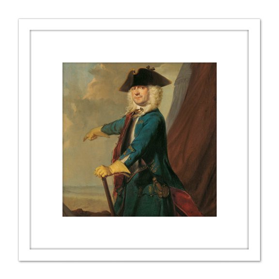 Troost Portrait Gerrit Sichterman 8X8 Inch Square Wooden Framed Wall Art Print Picture with Mount