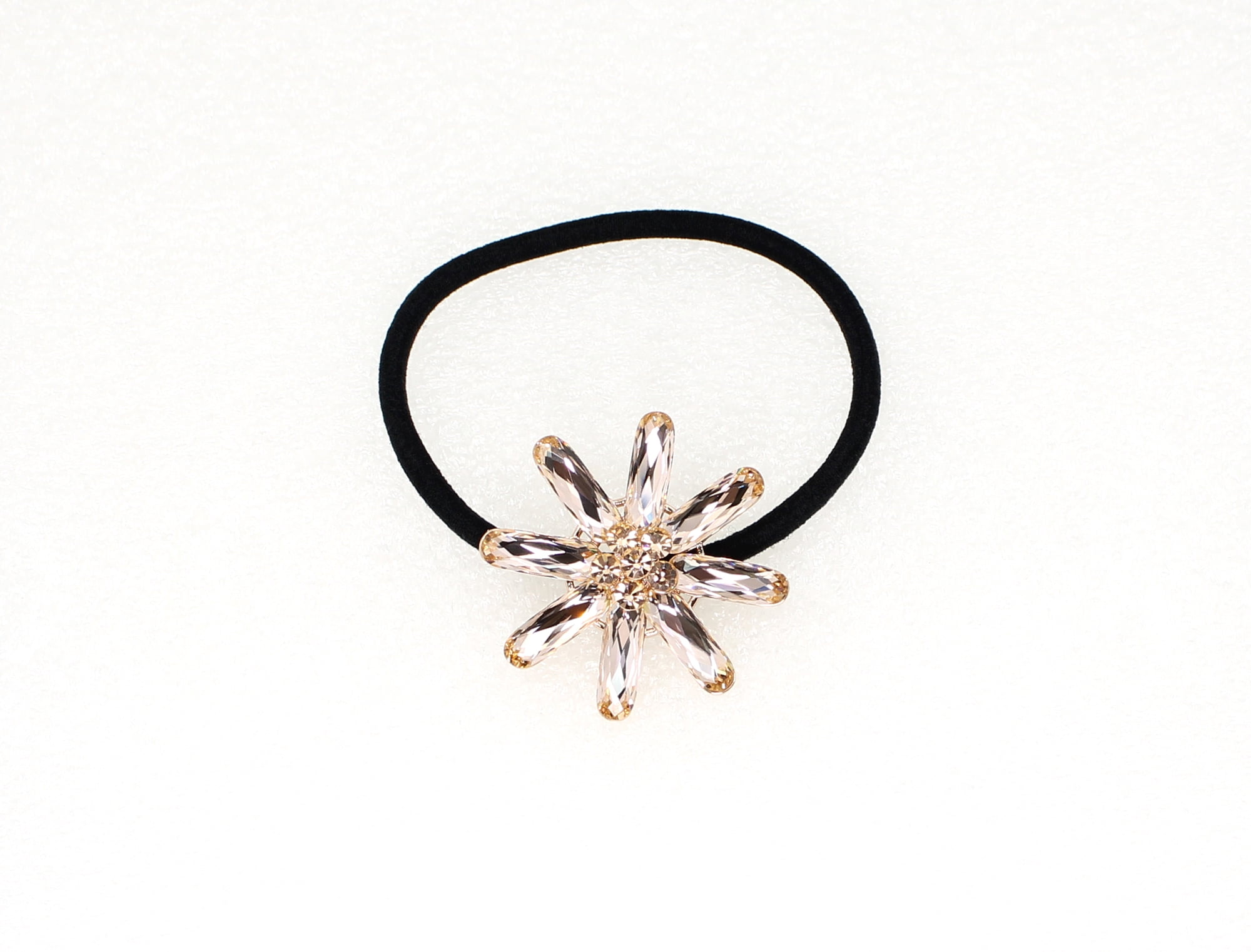 Faship Champagne Flora Ponytail Holder Stretchy Elastic Hair Tie Band