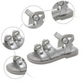 thumbnail image 4 of Gubotare Sandals Girls Toddler Kids Boys Girls Cute Garden Sandals Shoes Lightweight Outdoor Summer Children Beach Pool Shoes (Baby/Toddler Kids) Size 13.5 (Silver,Little Kids 13.5), 4 of 7