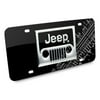 Jeep 3D Grill Logo Tire Mark Black Acylic License Plate
