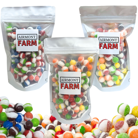 Freeze-Dried Rainbow Candy (3 pack) Orignial 6oz , Sour 5oz , Wild Berry 5oz (1lb Total) - Ships in Box - Deliciously Crunchy, Intense Flavor - Resealable Bag