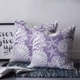 thumbnail image 2 of Pillow Covers 20x20 Set of 2, Purple Coastal Square Throw Pillow Covers for Couch/Sofa/Living Room, Conch Nautical Summer Starfish Shell Coral Decorative Soft Pillowcases for Couch Throw Pillows, 2 of 7