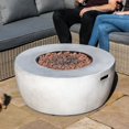 thumbnail image 3 of Teamson Home Foyer au Gaz Propane Rond pour l'Extérieur de 36 Pouces, avec Base en Faux Béton, Gris, 3 of 6