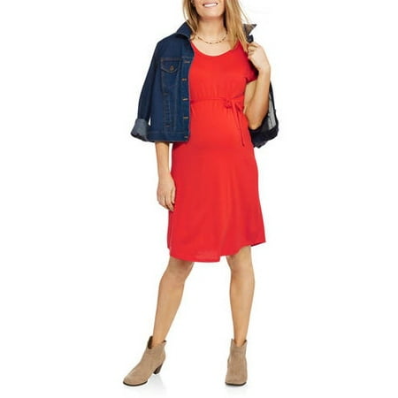 Concepts Maternity Knit Belted Crew Neck Dress