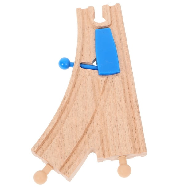 Tren de madera con vías, juguete de tren, diseño de escena, accesorio de vía, juguete de vía de madera