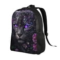thumbnail image 2 of Balery Purple-Eyed Floral Leopard Mochila - Mochila Estilosa y Duradera para Laptop de 15 Pulgadas con Tela Oxford Impermeable, 2 of 8