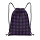 thumbnail image 1 of Fotbe Purple Black Plaid Bolsa Mochila con Cordón Estampada, Bolsa de Gimnasio Deportiva, Bolsa Cinch, Bolsa con Cordón para Hombres y Mujeres-Small, 1 of 6