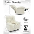 thumbnail image 3 of Rocking Recliner Chair,360° Swivel,30° Rocking,135° Tilt,Chenille Upholstery,Q235 Steel Frame Glider Nursery Chair for Small Spaces, 3 of 9