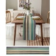 thumbnail image 6 of Brown Teal Home Table Runner Vintage Farmhouse Retro Wooden Tablerunners 13 x 90 Inch, Table Decorations Tabletop Scarf for Summer Gathering Holiday Farmhouse Kitchen Dining Decor, 6 of 6