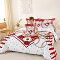 thumbnail image 4 of Erosebridal Kids Ball Games Theme 7pcs Bedding Comforter Set,Red Ices Cream Baseball Print Queen Bedding Sets For Boys,Reversible, 4 of 7