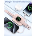 thumbnail image 4 of Power Bank RORRY Rosa 5000mAh con Cables Integrados para iPhone y Apple Watch, 4 of 6
