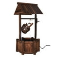 thumbnail image 4 of Wishing Well Fountain Outdoor, Fir Wood Water Feature with Electric Pump, Garden Decor for Patio Backyard, 4 of 9