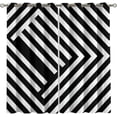 thumbnail image 2 of Stylish Black White Geometric Blackout Curtains, Modern Abstract Living Room Thermal Insulated Curtain, Noise Reducing Privacy Bedroom Curtain for Restaurant 42"W x 63"L (Pack of 2), 2 of 6