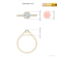 thumbnail image 4 of ANGARA Natural Classic Cushion Aquamarine Ring with Diamond Halo in 14K Yellow Gold for Women (Size-4mm) | March Birthstone, Birthday, Anniversary, Jewelry Gift for Women | Natural Aquamarine Ring, 4 of 8