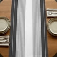 thumbnail image 5 of Black Grey Stripe Table Runner, Modern Art Horizontal Striped Washable Cotton Linen Table Runners 72 Inches Long, Dresser Scarf Runner for Dining Tables/TV Stands/Coffee/Cabinets 18''x72'', 5 of 9