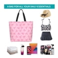 thumbnail image 6 of Pofeuu Pink Bows Print Reusable Grocery Bags - Washable, Foldable, Packable Tote, Large Handles, Heavy Duty, Zippered Top Pouch, 6 of 8