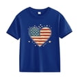 thumbnail image 4 of EnJoCho Kids Short Sleeve T-Shirt 4th of July Patriotic Tees American Flag Tops for Teen Toddler Girls Boys Cute Crewneck Tops, 4 of 5