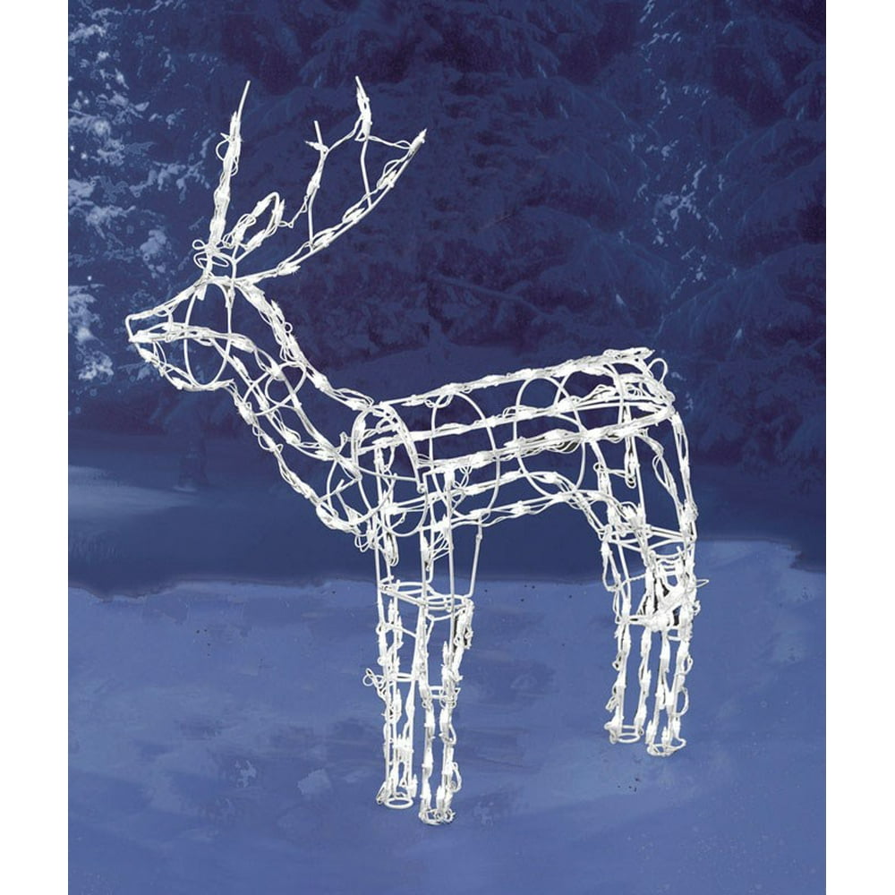 Brite Star Standing Deer 3D Wire Sculpture 42" White