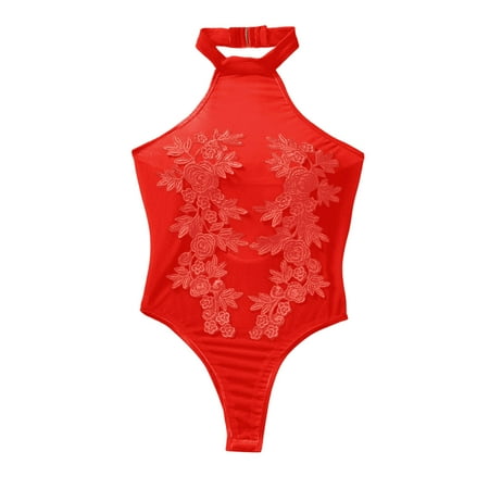 Gunia Women S Lingerie Valentine S Day Jumpsuit Flowers See Through Shapewear Underwear For Your Lover Home Wear