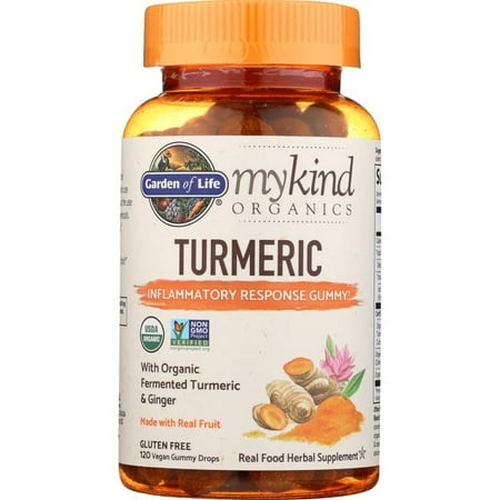 MyKind Organics  Turmeric  Inflammatory Response Gummy  120 Vegan Gummy Drops  Garden of Life