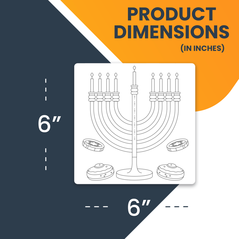 Color Your Own Star of David Menorah Magnet photo 2