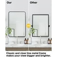 thumbnail image 6 of 24x36 Inch Black Metal Framed Bathroom Mirror – Stylish Rounded Rectangle Vanity Mirror, 6 of 8