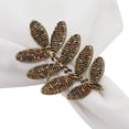 thumbnail image 5 of Fennco Styles Hand Beaded Leaf Decorative Napkin Rings, Set of 4 - Green Napkin Holders for Home, Dining Room, Banquet, Family Gathering, Holiday Décor and Special Occasion, 5 of 6