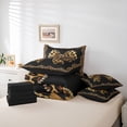 thumbnail image 6 of Erosebridal Leopard Print Bowknot 7-Piece Twin Bedding Sets,Girls Cute Bows Bedding Comforter Set For Kids,Reversible black, 6 of 7