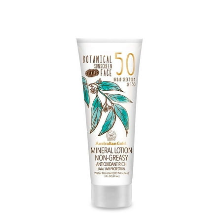 Australian Gold Botanical Sunscreen SPF 50 Tinted Face Mineral Lotion3.0 oz.(pack of 1)