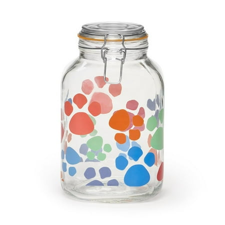 Ceramic Dog Treat Jar - Kamenstein Pet Decal Clamp Dog & Cat Treat Jar, 100 oz