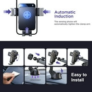 JOYROOM 3 in 1 Wireless Car Charger, 15W Fast Charging Phone Car Mount Auto-Clamping Windshield Dashboard Air Vent Car Phone Holder for iPhone, Samsung, All Smartphones