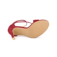 thumbnail image 2 of BLISSFUL STEP Women's Heels Open Toe Back Zipper Ankle Strap Stiletto Heel Sandals Red 9, 2 of 4