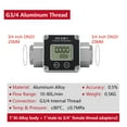 thumbnail image 2 of Digital Flow Meter Stainless Steel 1 1.5 2 Inch Electronic Water Urea Flowmeter with LCD Display Totalizer, 2 of 7
