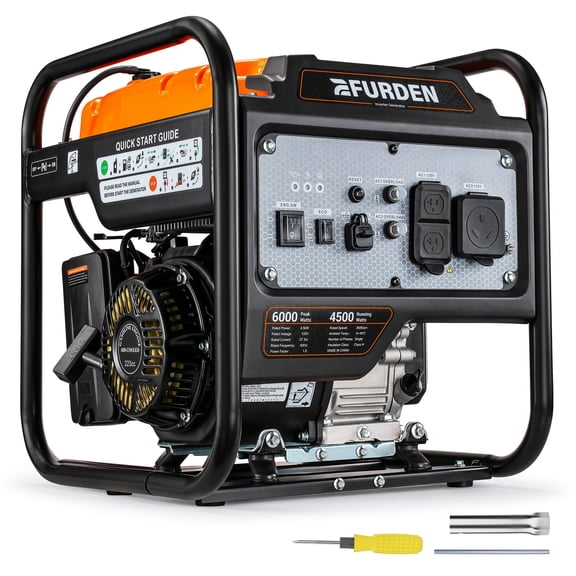 Efurden 6000W Portable Inverter Generator, Open Frame Generator Gas Powered for Home Backup and Camping, ECO Mode, RV Ready, Low Noise