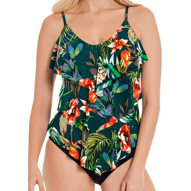 Magicsuit Womens Swimwear Serenity Sophie Halter Tie Cowl Neck Underwire  Tankini Bathing Suit Top 